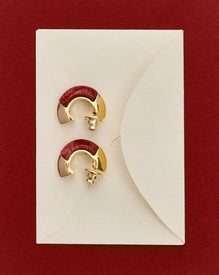 Argola Tempo Feldspato Vermelho