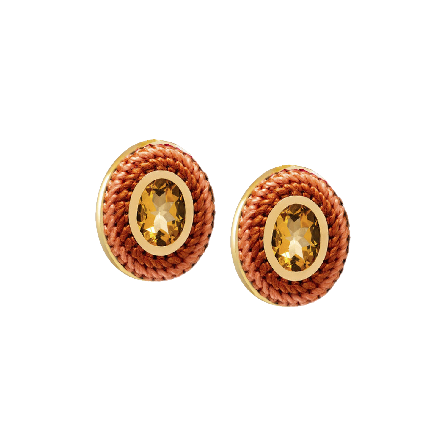Brinco Oval Curto Ocre
