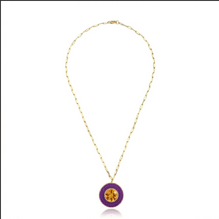 Pendente Tamborim Grande - Citrino com Roxo