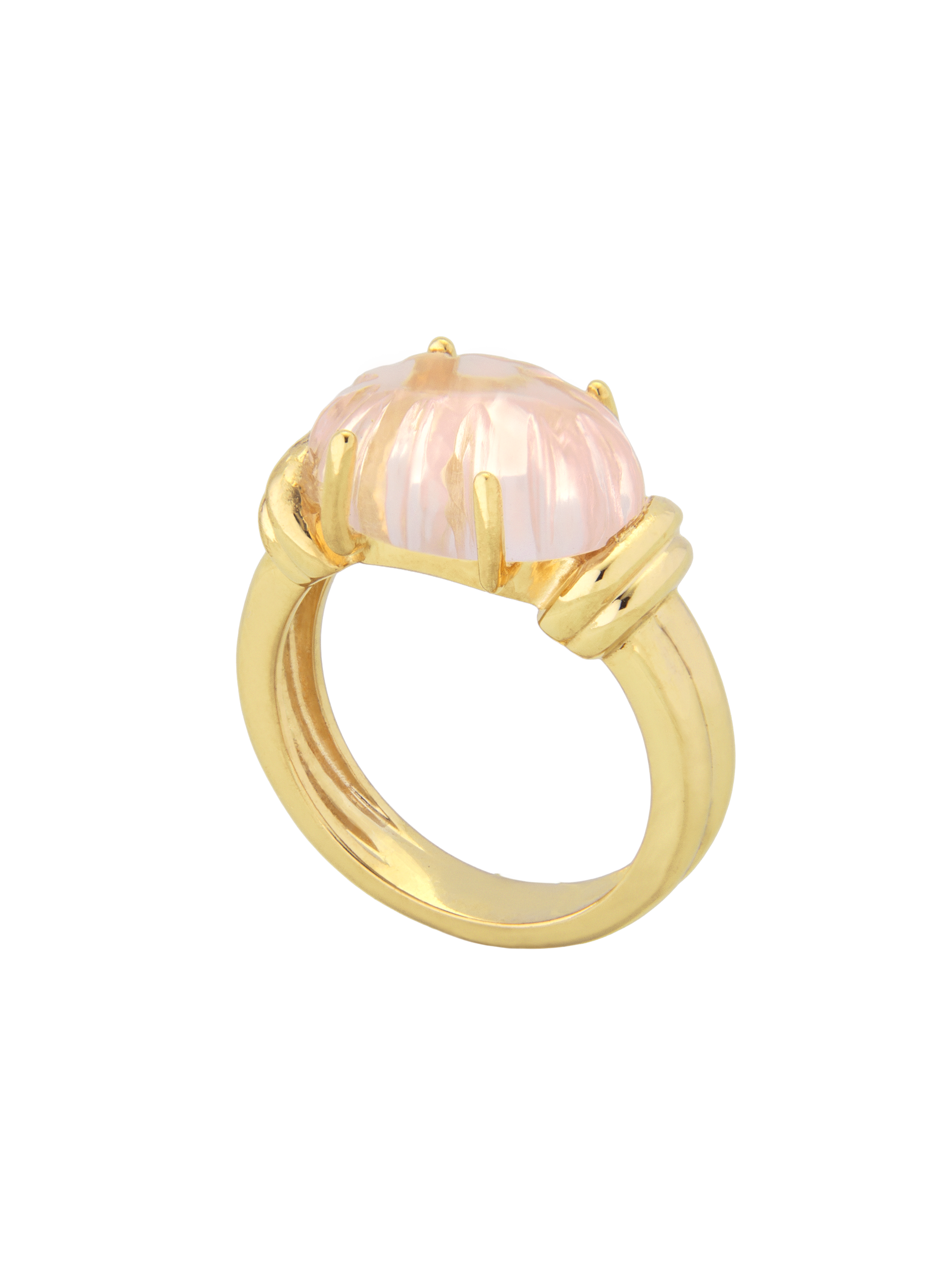 Anel Lotus - Quartzo Rosa