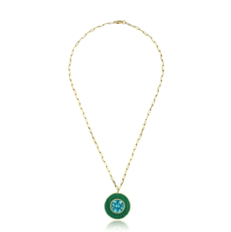 Pendente Tamborim Grande - Topázio com Verde